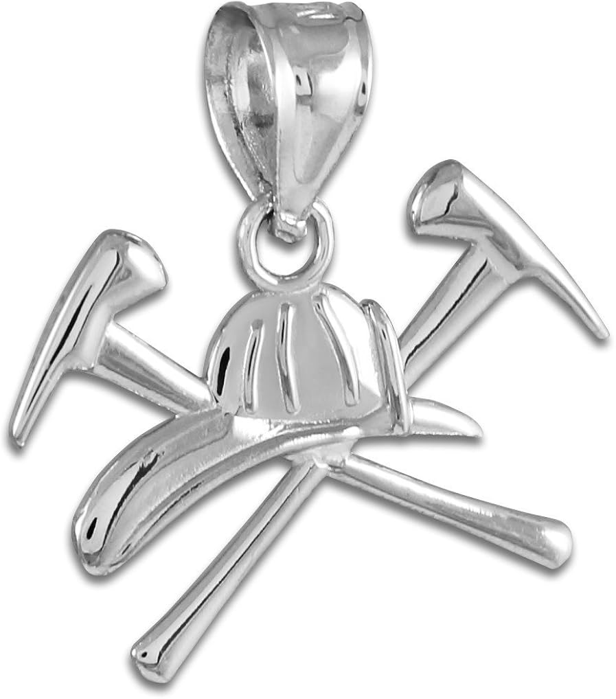 Sterling Silver Fire Department Hat Charm/Pendant – 925, Unbranded