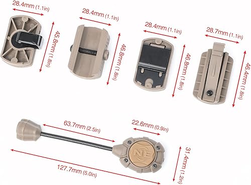 Miniatura 6 de Luz táctica militar para casco con lámpara LED IR + verde + blanco, luz de señal de supervivencia con 4 accesorios de montaje para casco Fast Mich
