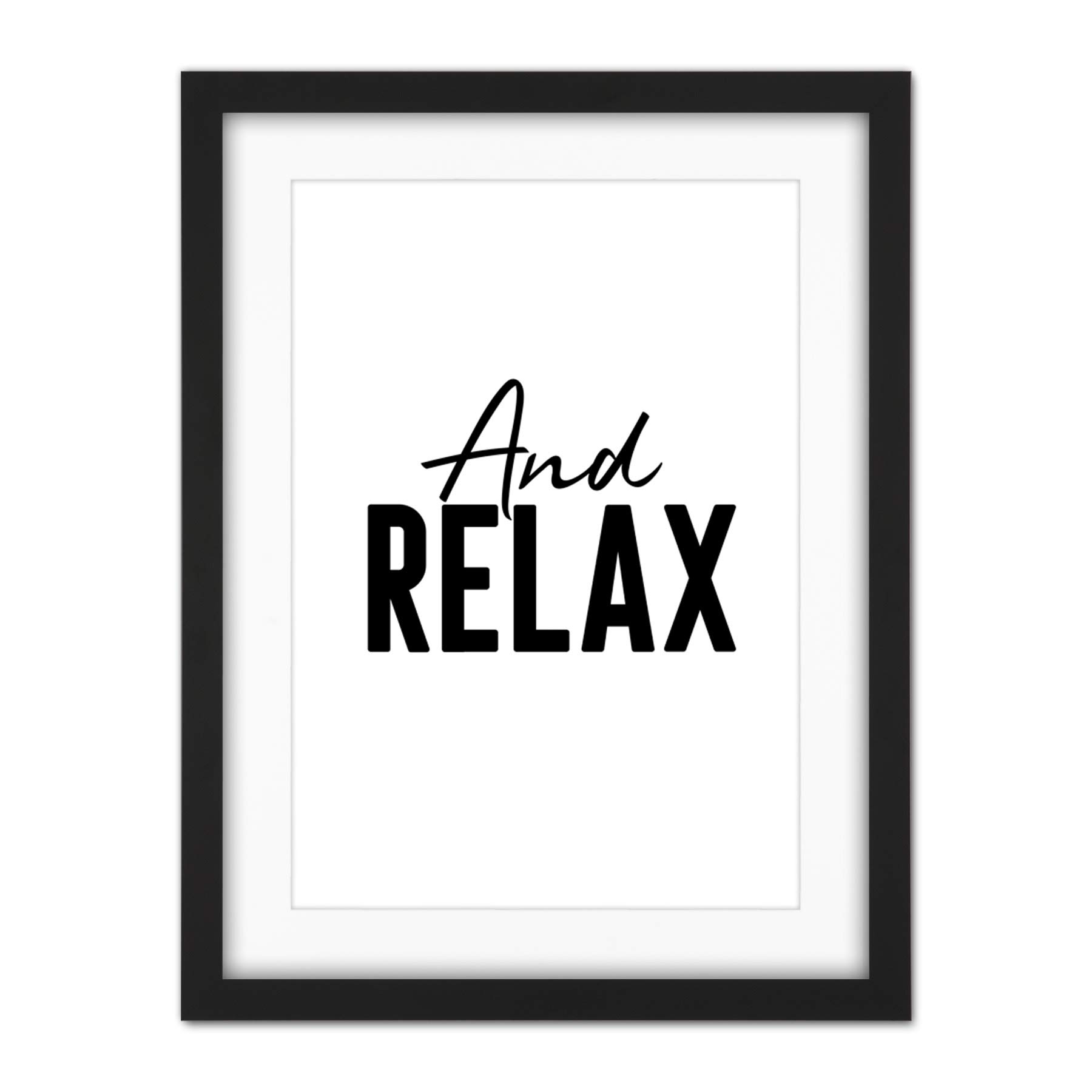 Wee Blue Coo And Relax Typography Artwork Framed Wall Art Print 18X24 Inch