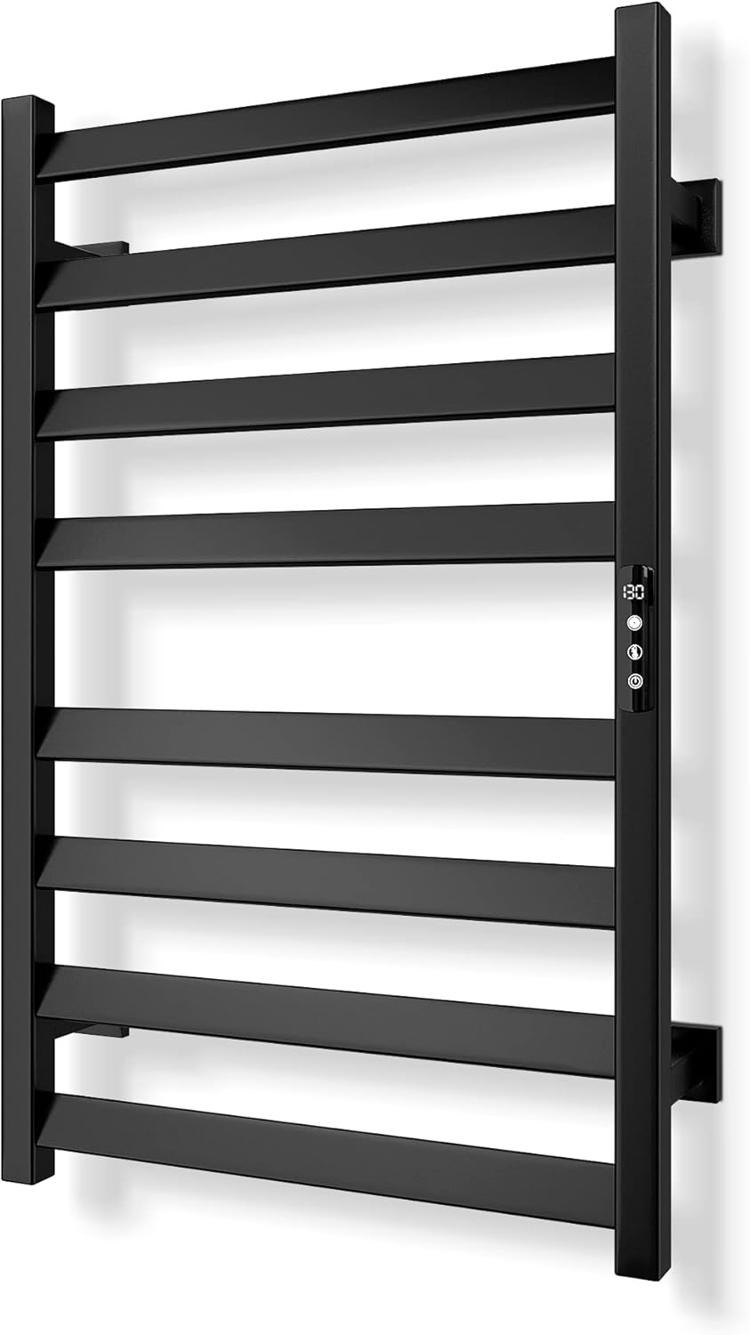Colliford Towel Warmer, Towel Heater Rack for Bathroom, 8-bar Electric Towel Dryer Wall-Mounted Plug-in Bath Heater, 201 Stainless Steel Hot Towel Rack with Timer and Smart Temperature Control : Home & Kitchen
