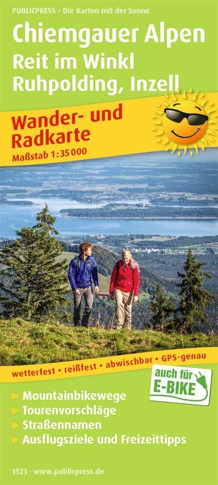 Chiemgauer Alps, Reit in Winkl, Ruhpolding, Inzell: Wander- und Radkarte mit Ausflugszielen & Freizeittipps, wetterfest, reißfest, abwischbar, GPS-genau. 1:35000