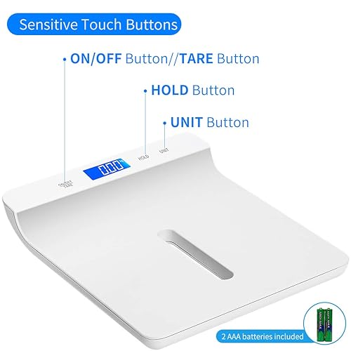 Miniatura 3 de KUBEI Baby Scale, Digital Infant Scale, Multi-Function Digital Scale for Pets, Toddler Scale with Measure Babies Weight and Height Tray, Precision