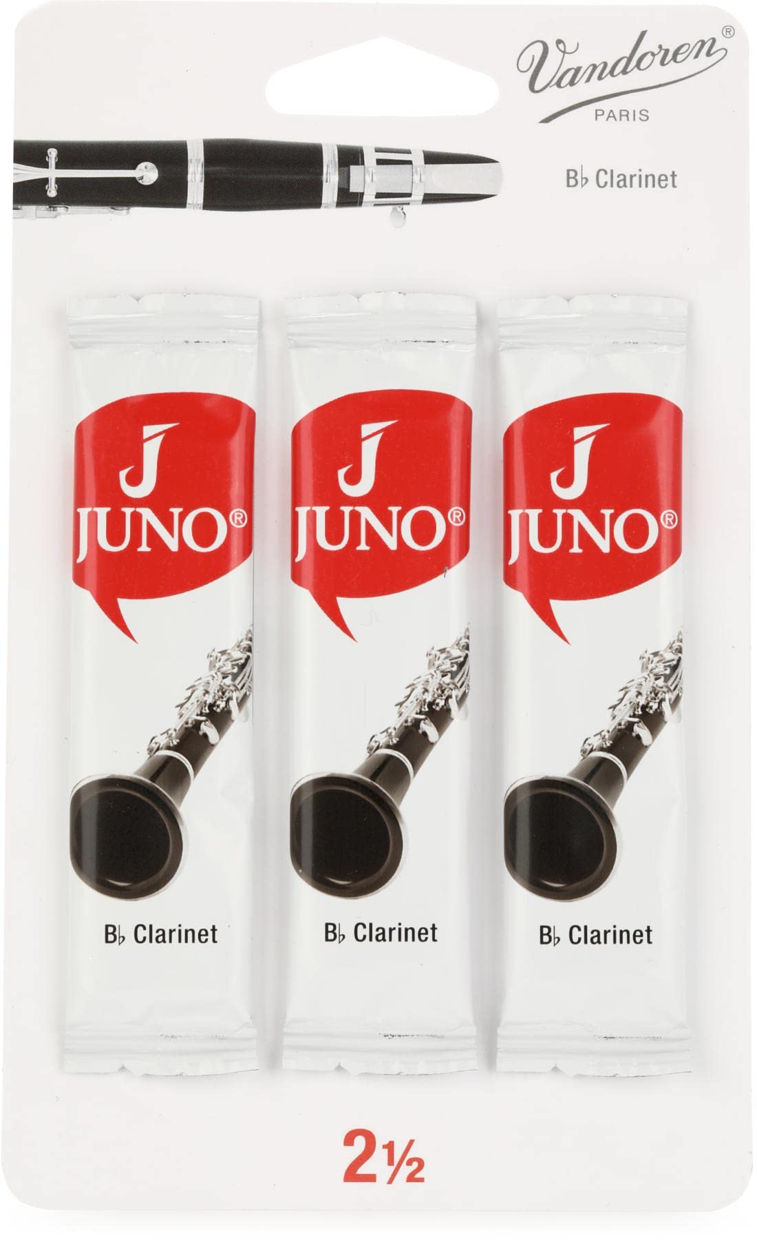 Juno JCR0125/3 Bb Clarinet Reeds - 2.5 (3-pack) (3-pack) Bundle