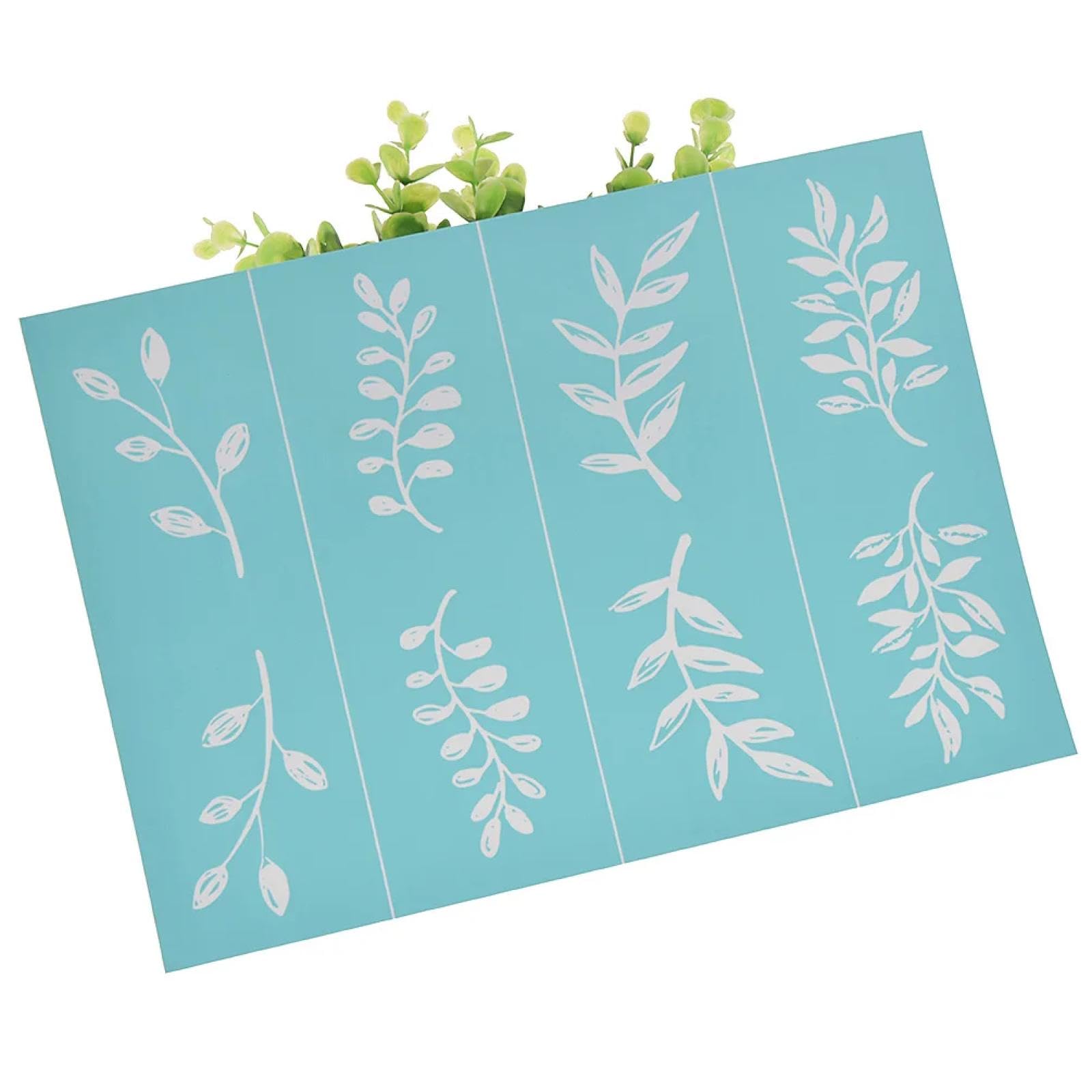 MANGOUSONG Screen Printing Kit,29.7x21cm Leaves Silk Screen Stencils Reusable Silkscreen Print Kit for Printing Handbag Decoration Template ?Seal Tool