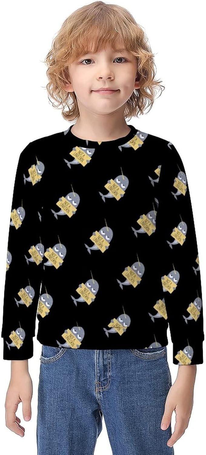 WEEDKEYCAT I M Not A Unicorn Narwhal Pullover Sweatshirts Long Sleeve Crewneck T-Shirts Sweater Clothes for Boy Girls Casual : Clothing, Shoes & Jewelry