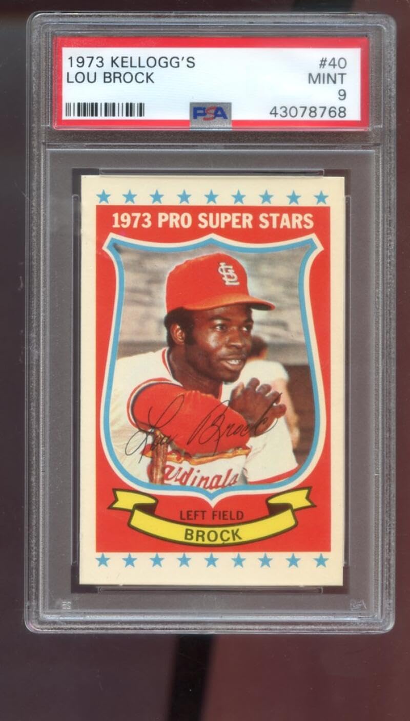 1973 Kellogg's #40 Lou Brock PSA 9 Graded Baseball Card Kelloggs MLB Cardinals