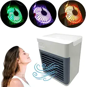 Ar Condicionado Mini Portátil USB Climatizador Umidificador Air Ultra Carro Caminhão Ventilador Pequeno Led De Mesa Água