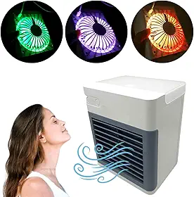 Ar Condicionado Mini Portátil USB Climatizador Umidificador Air Ultra Carro Caminhão Ventilador Pequeno Led De Mesa Água