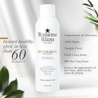 Vista 9 de Bronze Glow - Spray bronceador instantáneo para rostro y cuerpo - Bruma bronceadora hidratante - Se mezcla en todos los tonos de piel - Spray