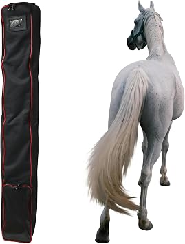 Asooll Horse Tail Extension,Horse Harness Bag,Black