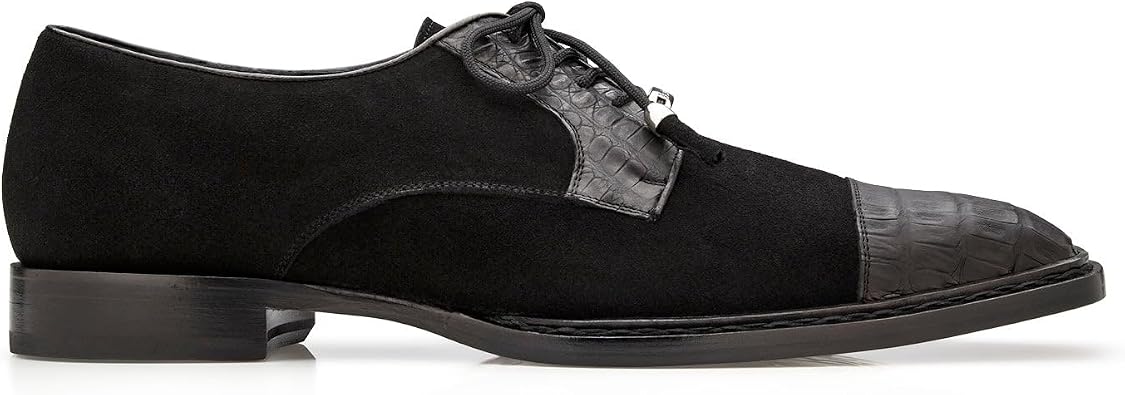 Belvedere Men's Capitano Oiled Caiman Crocodile Cap-Toe Shoes