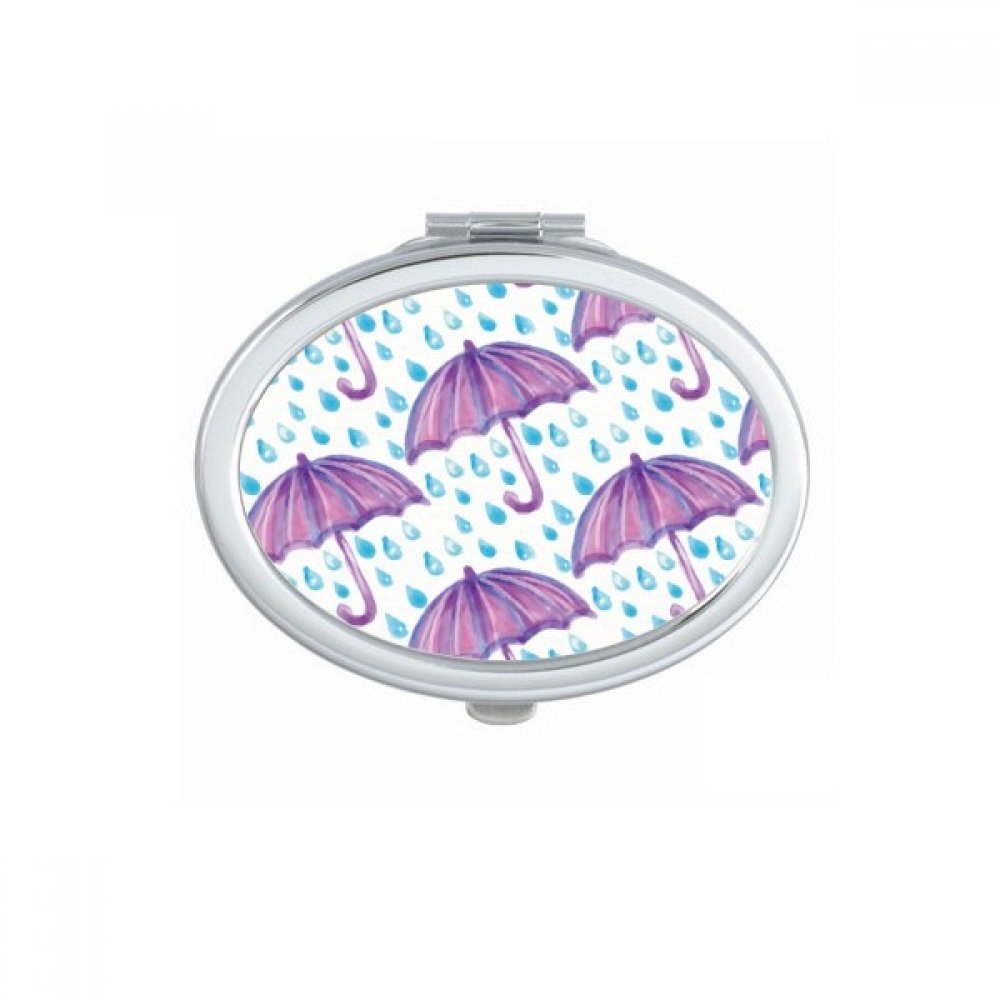 Miroir portable violet aquarelle ovale pour corriger le maquillage