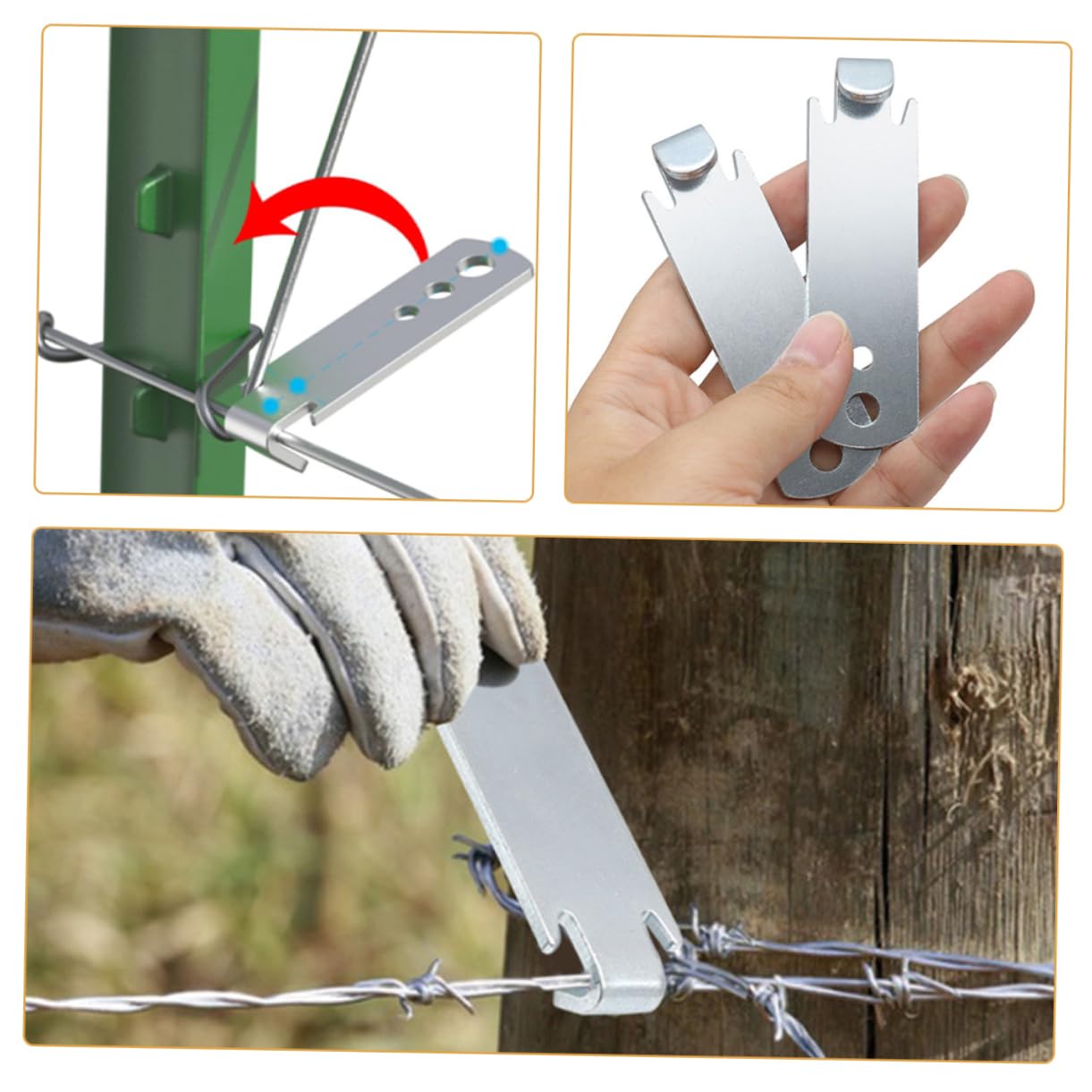 BESPORTBLE 20piezas Herramienta De Tensión De Alambre para Vallas y Resistente para Instalación De Cables Proyectos De Jardinería y Construcción