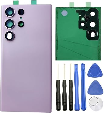 ubrokeifixit Galaxy S23 Ultra SM-S918W Rear Back Glass Door Cover Replacement for Samsung Galaxy S23 Ultra SM-S918U1 S918U S918W 6.8" 2023,w/Camera Lens S23 Ultra-Lavender