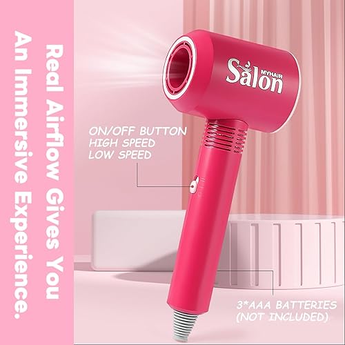 Miniatura 4 de Juego de 45 juguetes de peluquería para niñas, kit de belleza de vestir para niños con delantal de peluquería, secador de pelo, rizador, tijeras