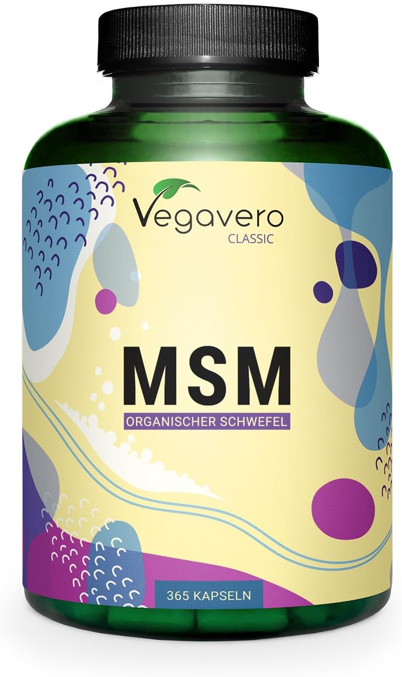 MSM Vegavero® | 365 Capsules | 2000 mg | 99.9% Pure Organic Sulphur | Joint Pain + Collagen Formation | No Additives & Vegan | Lab Tested MSM Vegavero® | 365 Capsules | 2000 mg | 99.9% Pure Organic Sulphur | Joint Pain + Collagen Formation | No Additives & Vegan | Lab Tested