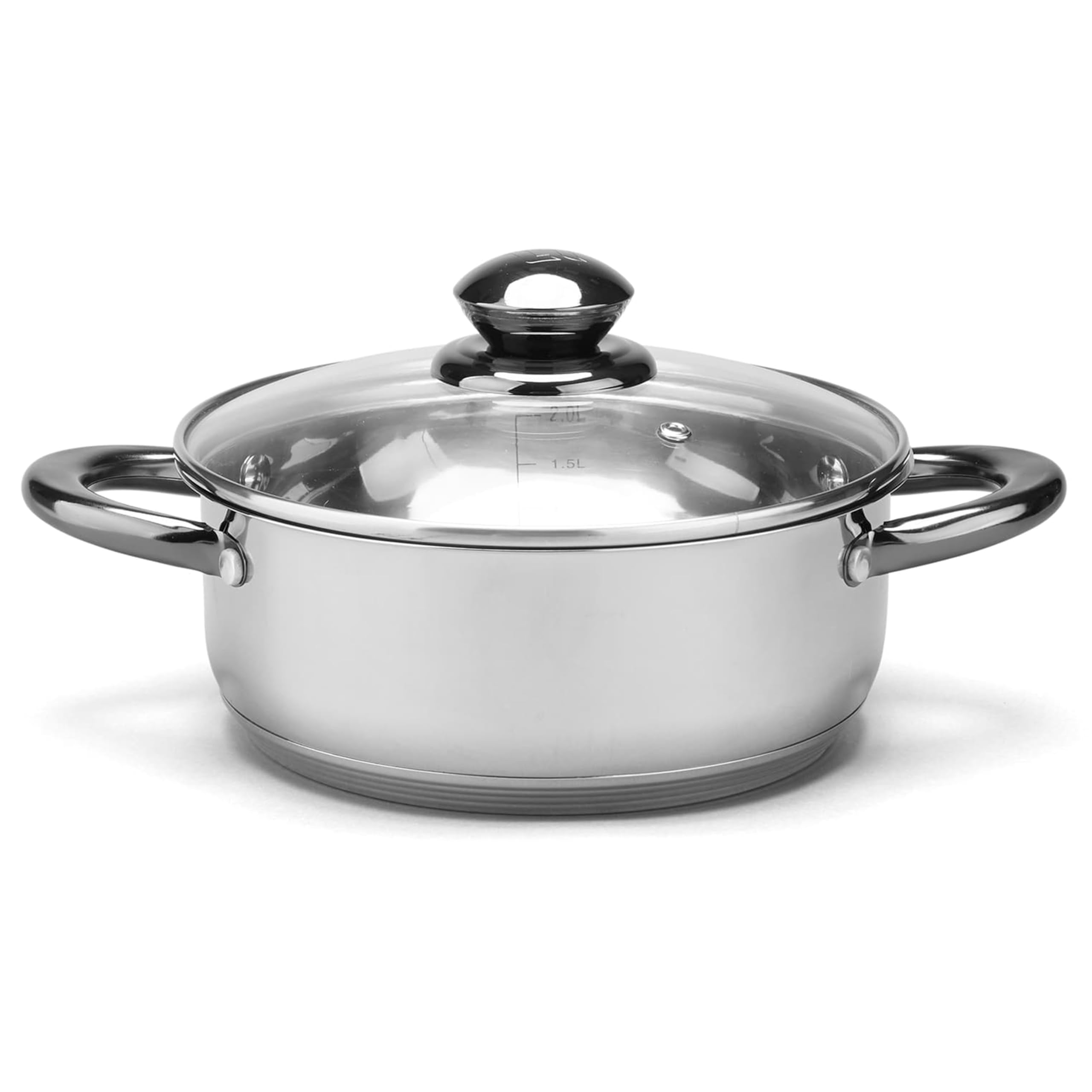LAMEX | Olla De Acero Inoxidable | Utensillos de Cocina | Ideal para tu Hogar & Cocina Integral | Acero Inoxidable 20 cm - Capacidad de 2 litros - 2 Litros
