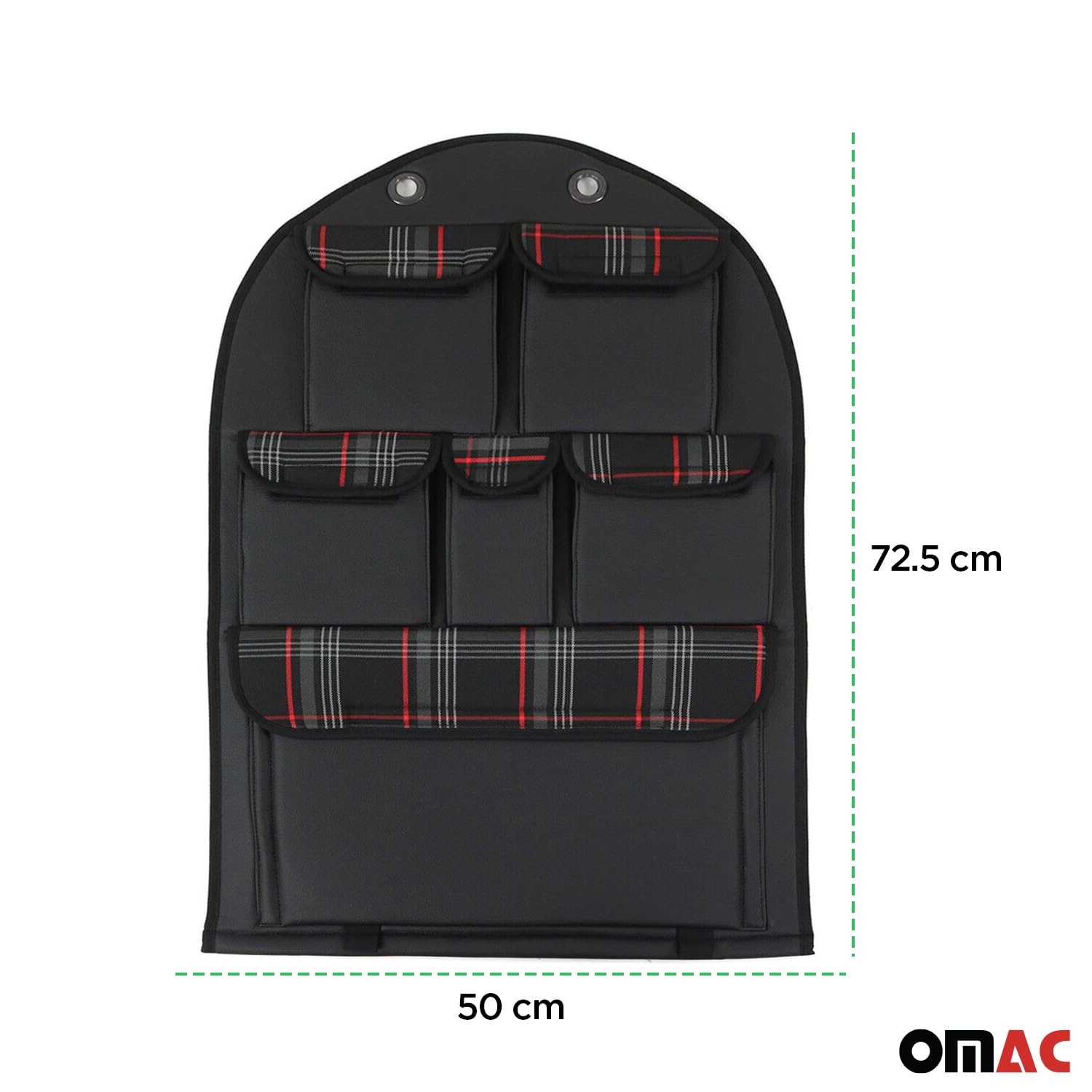 OMAC GmbH Autositz Organizer Rücksitztasche kompatybilny z T5 2003-2015 | Organizer z Tasche Rücksitzschoner do Autos | Autositzschoner z Rücklehnenschutz (Czerwony)