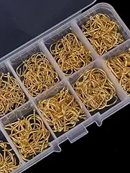 Kit Anzóis Chinu Dourado nos Tamanhos 3 ao 12 com 600 Unidades