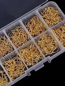 Kit Anzóis Chinu Dourado nos Tamanhos 3 ao 12 com 600 Unidades