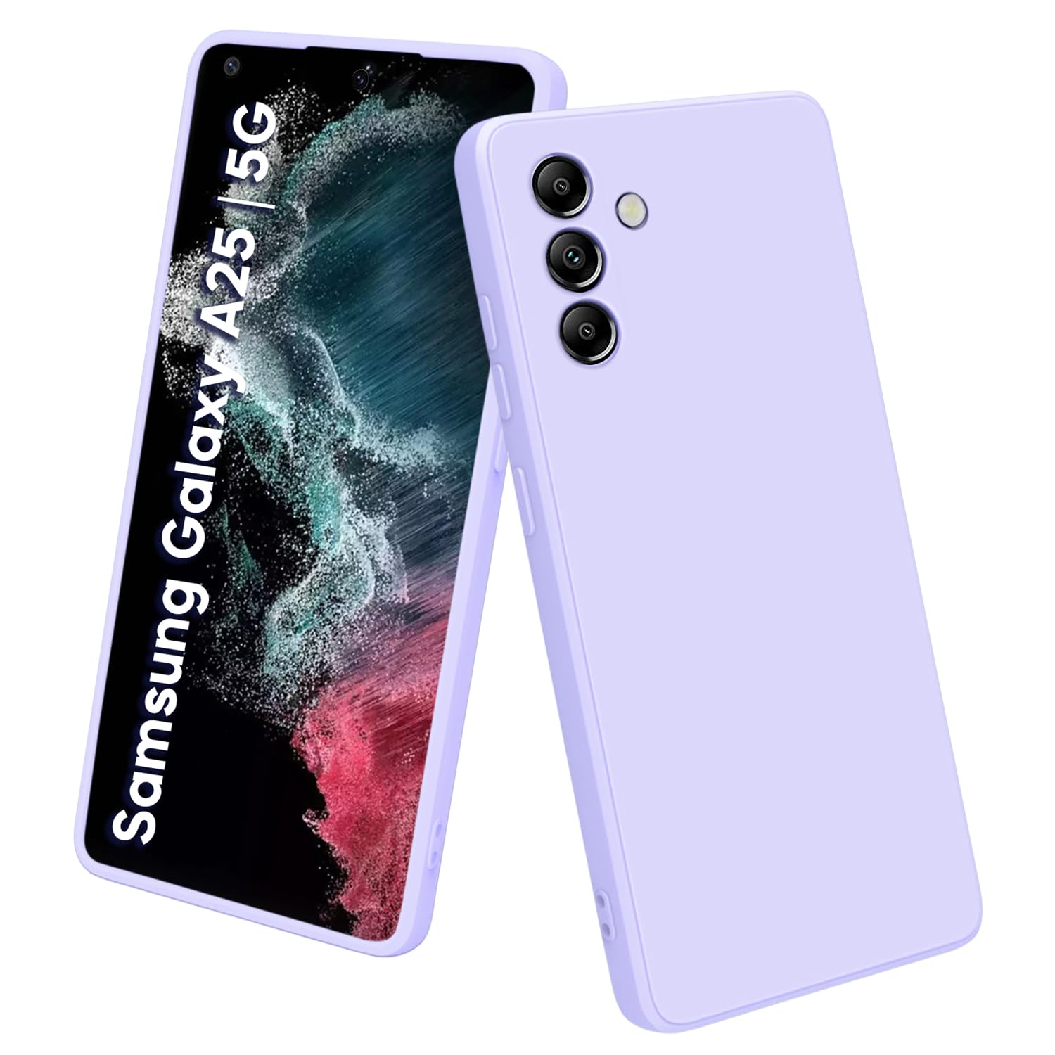 TRUEUPGRADE Liquid Silicone Designed Back Case Cover for Samsung Galaxy A25 5G | Microfiber Inside | Bumper Back Cover Case for Samsung Galaxy A25 5G - Light Purple (B0CT3HY6SH) Amazon Price History, Amazon Price Tracker