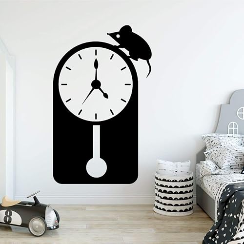 Nursery Rhyme Decoration  Hickory Dickory Dock Mouse Clock Vinyl Wall Decal for Children's Playroom, Baby Nursery, Library, Preschool, Daycare,