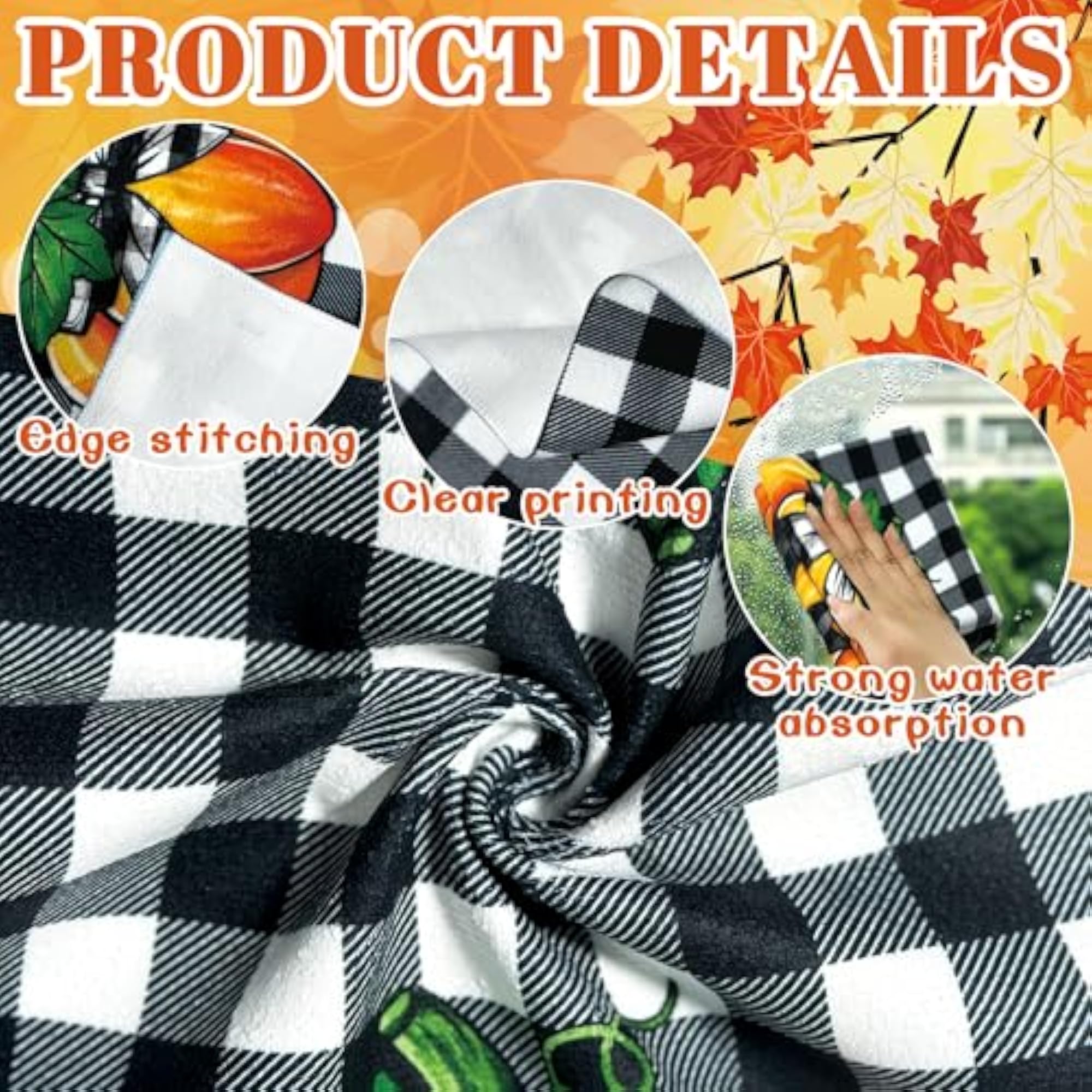 Fall Hand Towels Set of 2, Autumn Decor