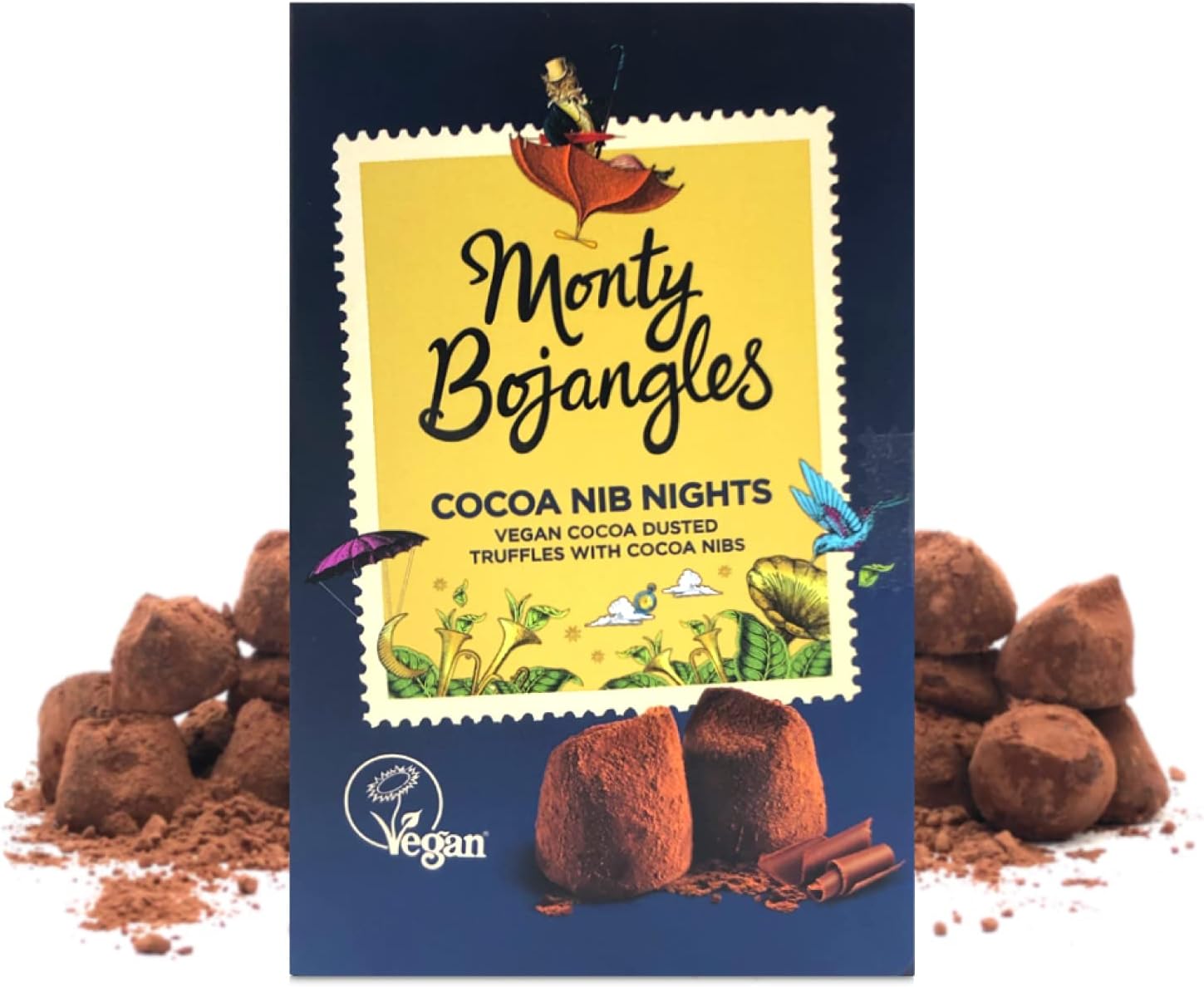 Monty Bojangles Vegan Chocolate Cocoa Dusted Truffles Cocoa Nib Nights Gift Box 180g