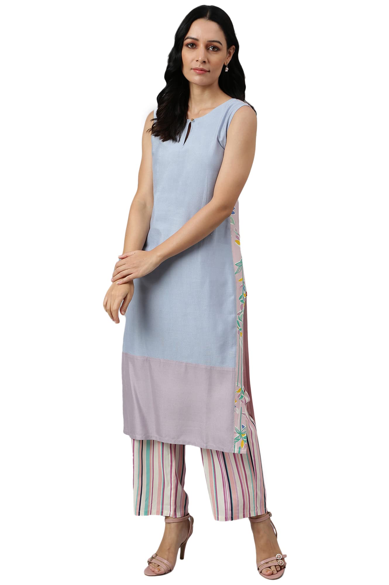 W for WomanSleeveless Rayon Flax Kurta for Women