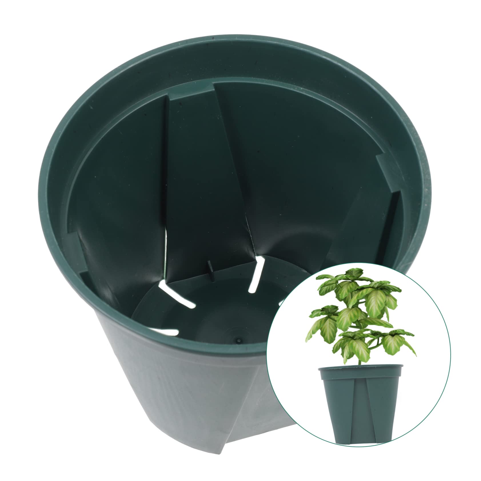 5pièces Pots De Plastique avec Et Aérations Idéaux pour Jardinage Intérieur Et Extérieur Conception Et Respirante Couleur Verte