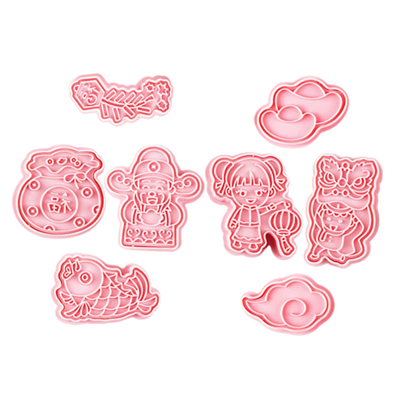 Cabilock 5 Juegos Molde De Galletas Cacerola Galletas De Chocolate Cortadores De Galletas Moldes De Fondant Horneando Plantilla De Galleta Galletas De Mantequilla El Plastico Rosa 8 Uds * 5
