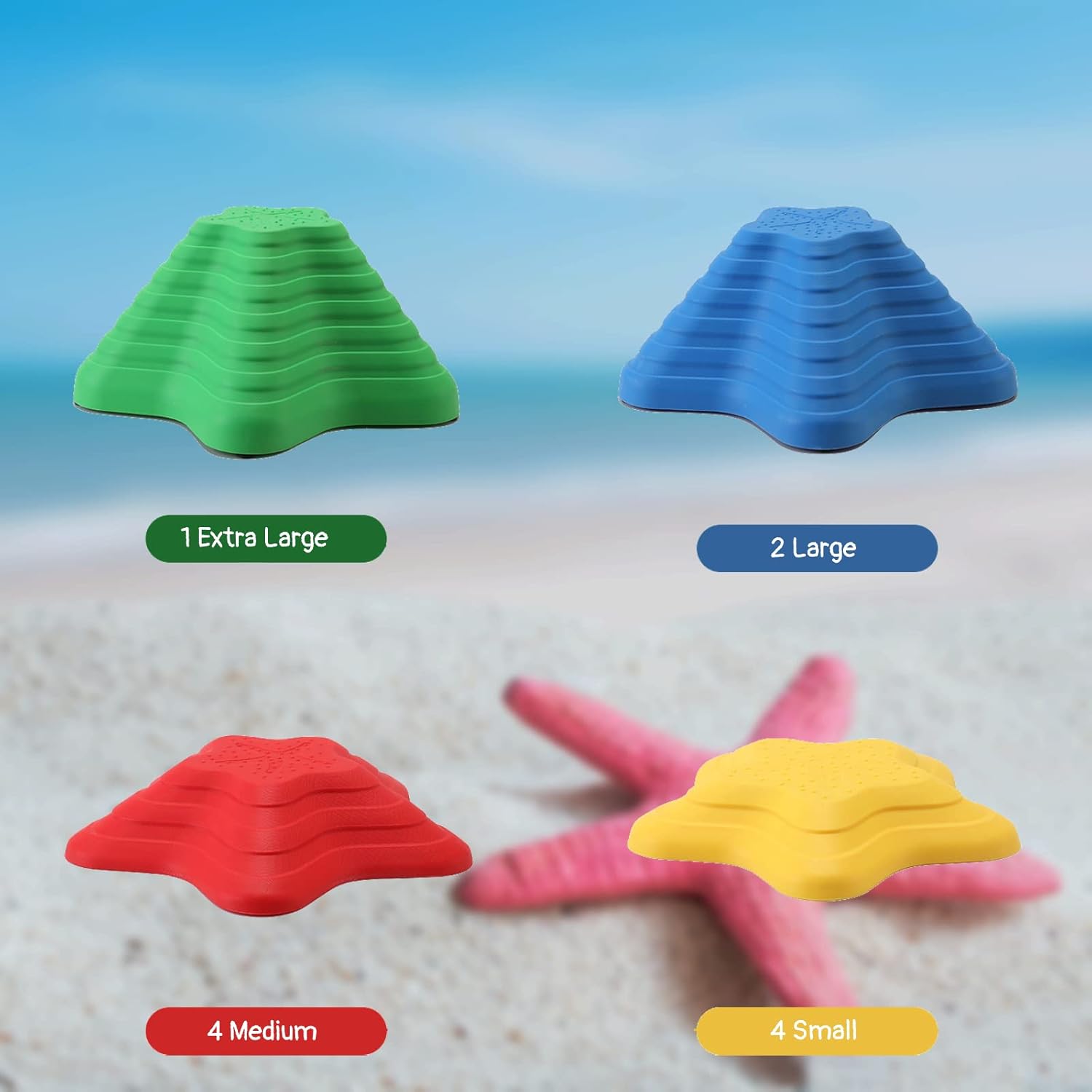 Kids Indoor and Outdoor Stepping Stone Balance Blocks Gym Toys for Kids Promote Balance, Strength, Coordination Toddler Obstacle Course Floor Games for Kids Fitness Equipment Seastar 11 PCS : Toys & Games