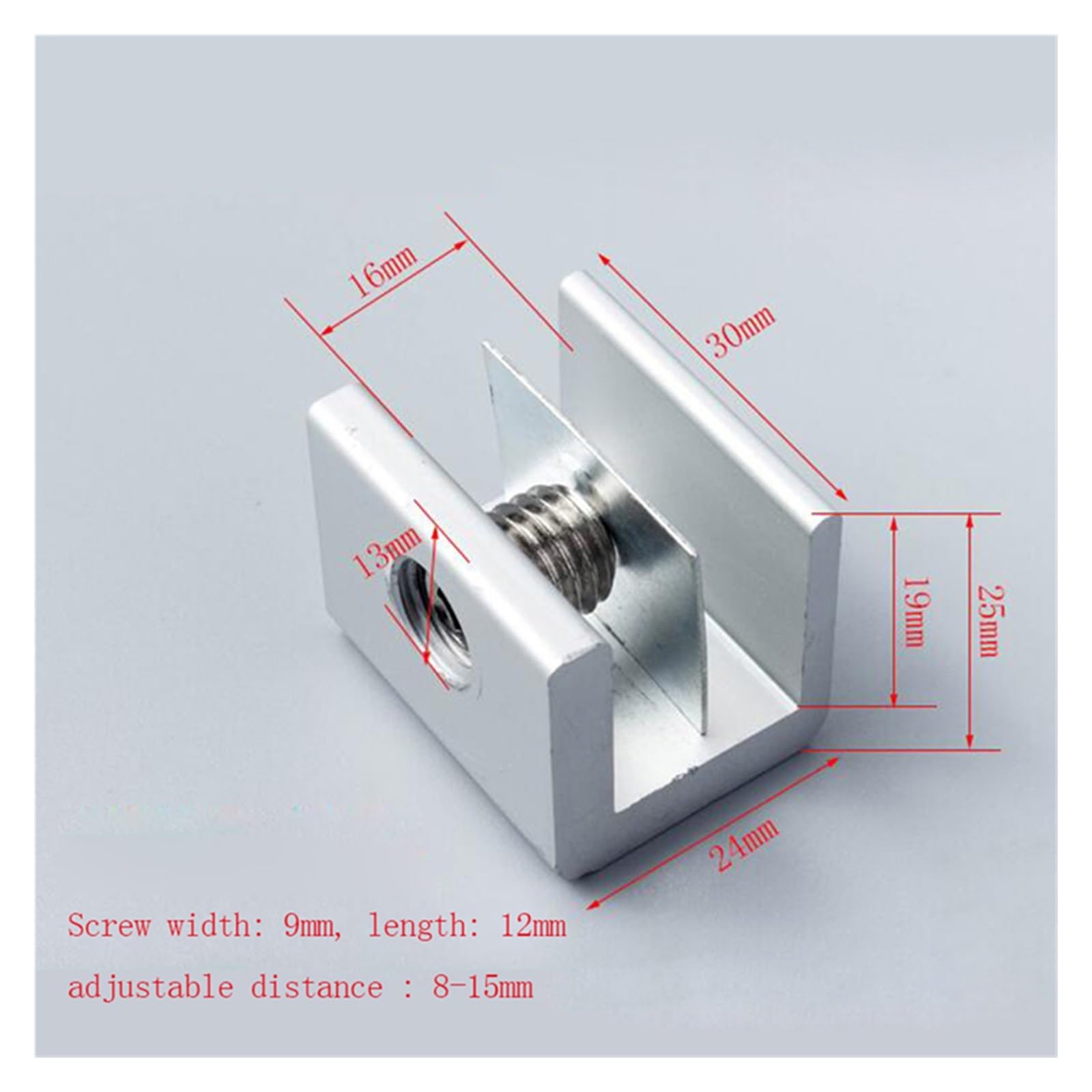 Butée de fenêtre, Serrure de fenêtre coulissante 1/10 en alliage d'aluminium argenté avec clés(1pcs B Type)