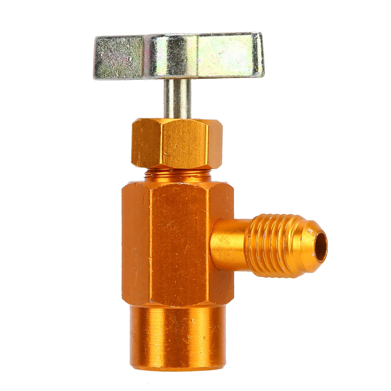FLEXMAN Self Sealing Can Tap, High Accuracy 1/4 SAE Thread Bottle Opener Valve Tool for 1/2in Special Refrigerant Bottles in Europe and America