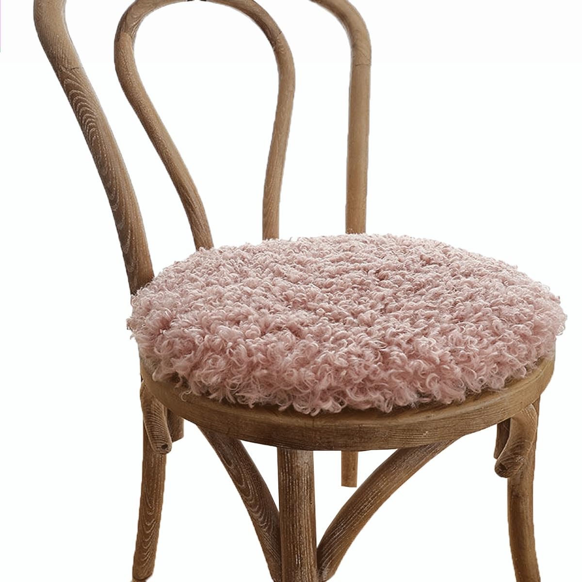 uyeoco Round Chair Cushions 45cm/40cm/35cm, Anti Slip Round Seat Cushion, Fluffy Shaggy Chair Seat Pad, for Indoor Outdoor Garden Dining Bistro Patio Office Coffee Shop(N3,35x35cm(14x14in))