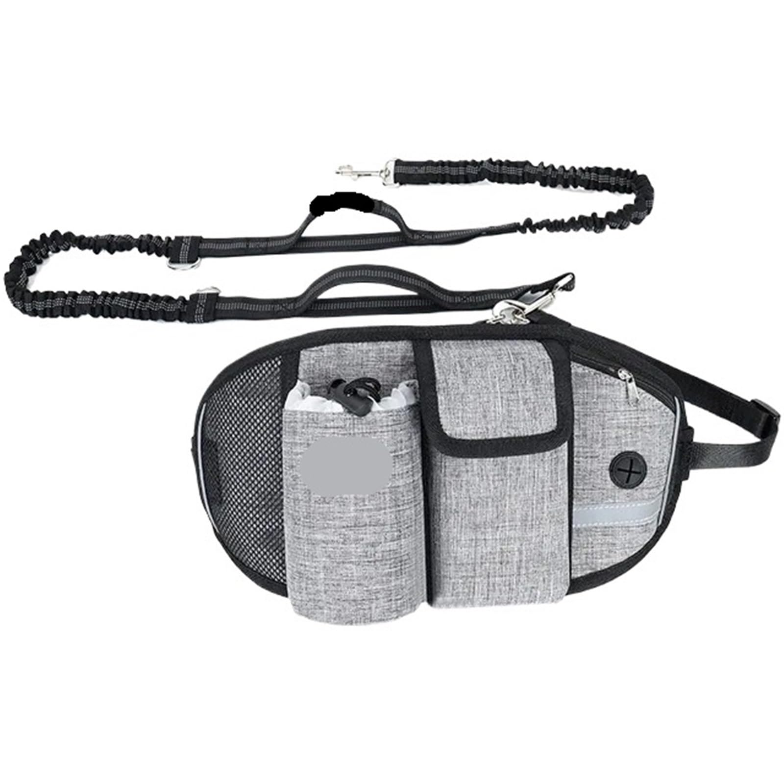 Hunde-Laufgurt Hundespaziertaschen Training Haustier Leckerli Tasche Pack Freihändiger Hundegürtel Hundezubehör(Gray Set)