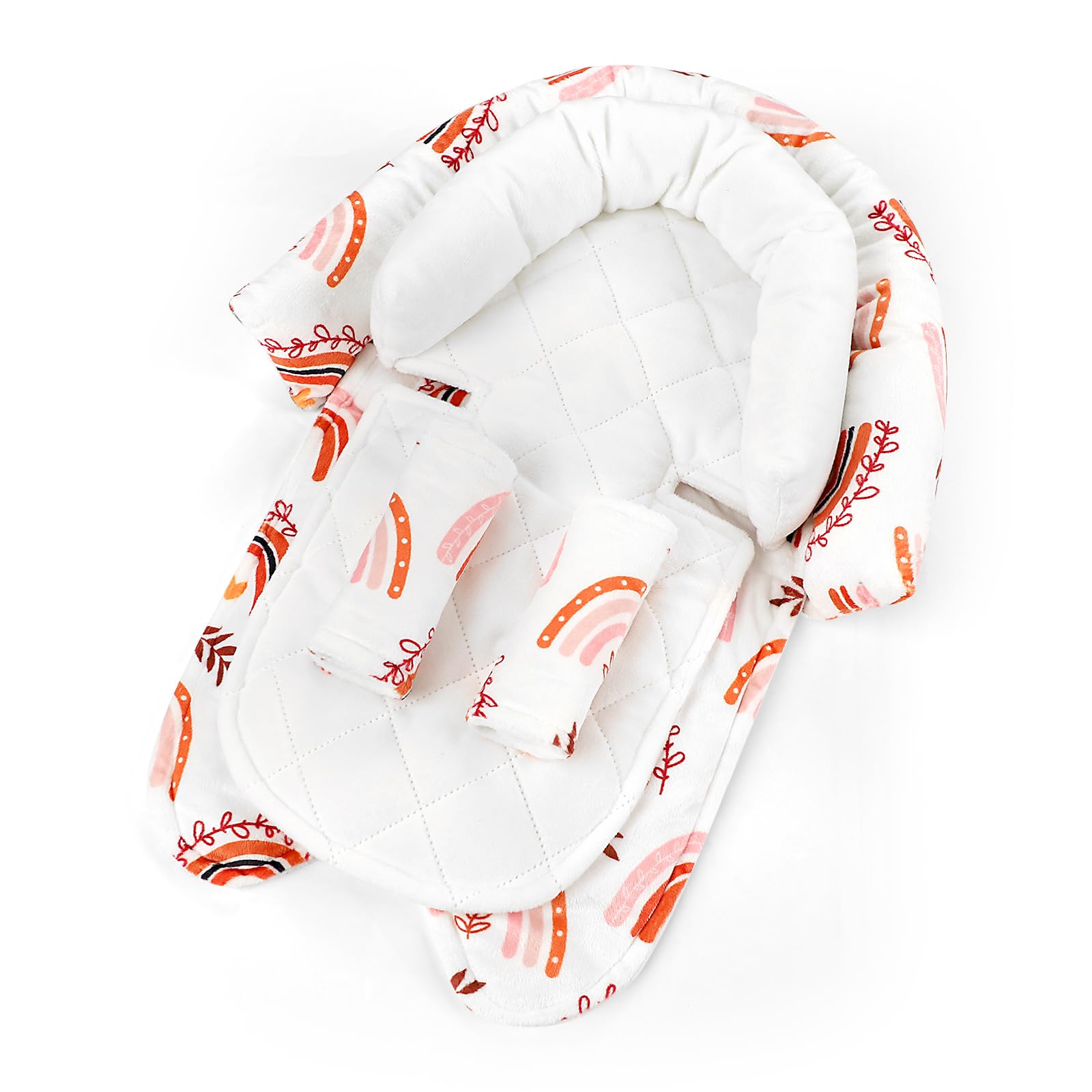 Pea Pod Support de tête de siège auto pour bébé Newbron, arc-en-ciel