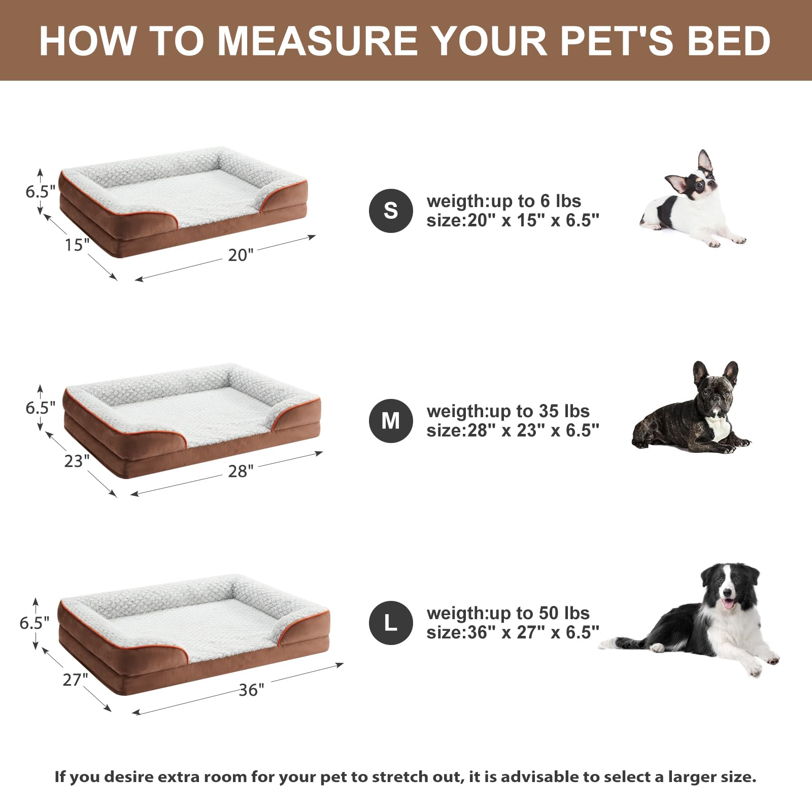 LEXTRO Orthopedic Dog Bed for Large Dogs, Egg Crate Foam Bed for Large Dogs, Equipped with Removable Waterproof Pillow Cover and Anti-Slip Bottom, Pet Bed - image 4