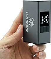 Vista 1 de Tiny Bike Pump with Gauge, Max 120 PSI Portable Bicycle Tire Pump with Auto Stop, Mini Electric Bike Air Pump with Presta and Schrader Valve