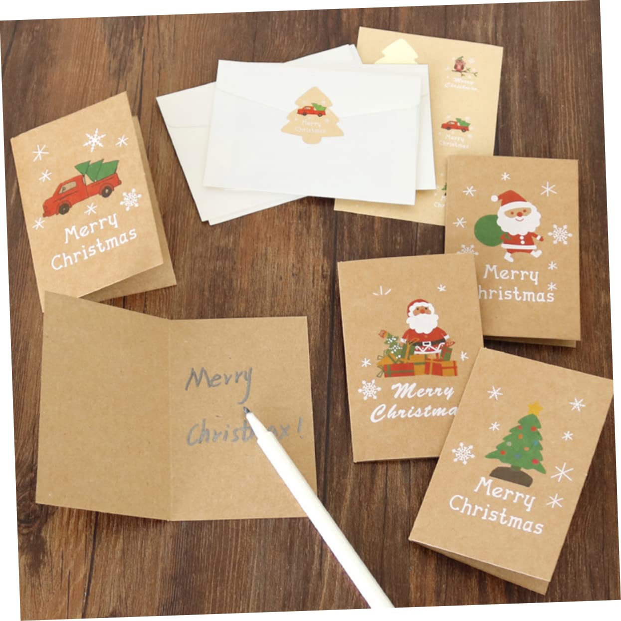 120sätze Weihnachtsgrußkarten Festliche Botschaften Mit Karten Umschlägen Stickern Für Winterfestivalsaison Für Weihnachtswünsche