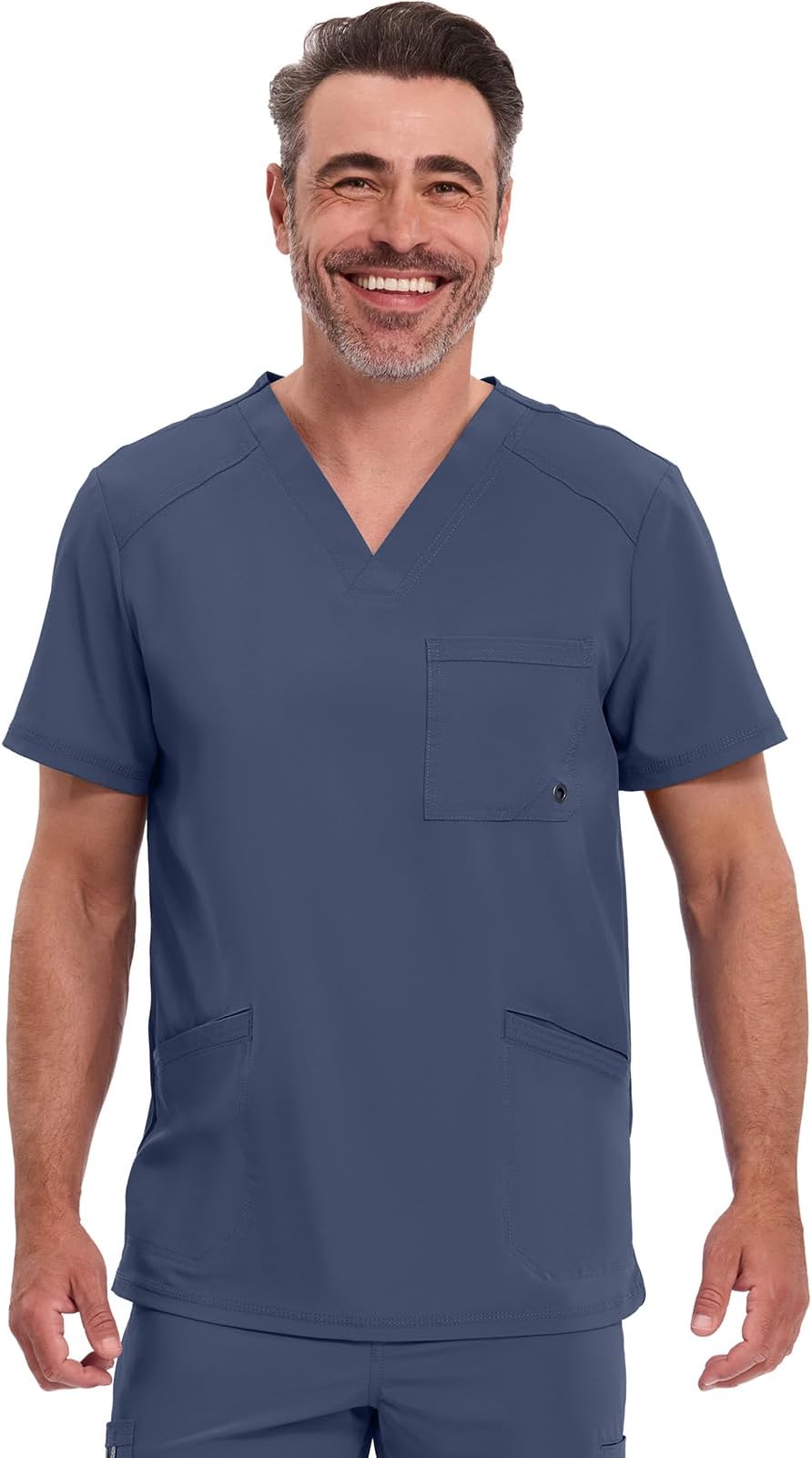 Cherokee Infinity Men's V-Neck Scrub Top with 3 Pockets and 360ยฐ Stretch