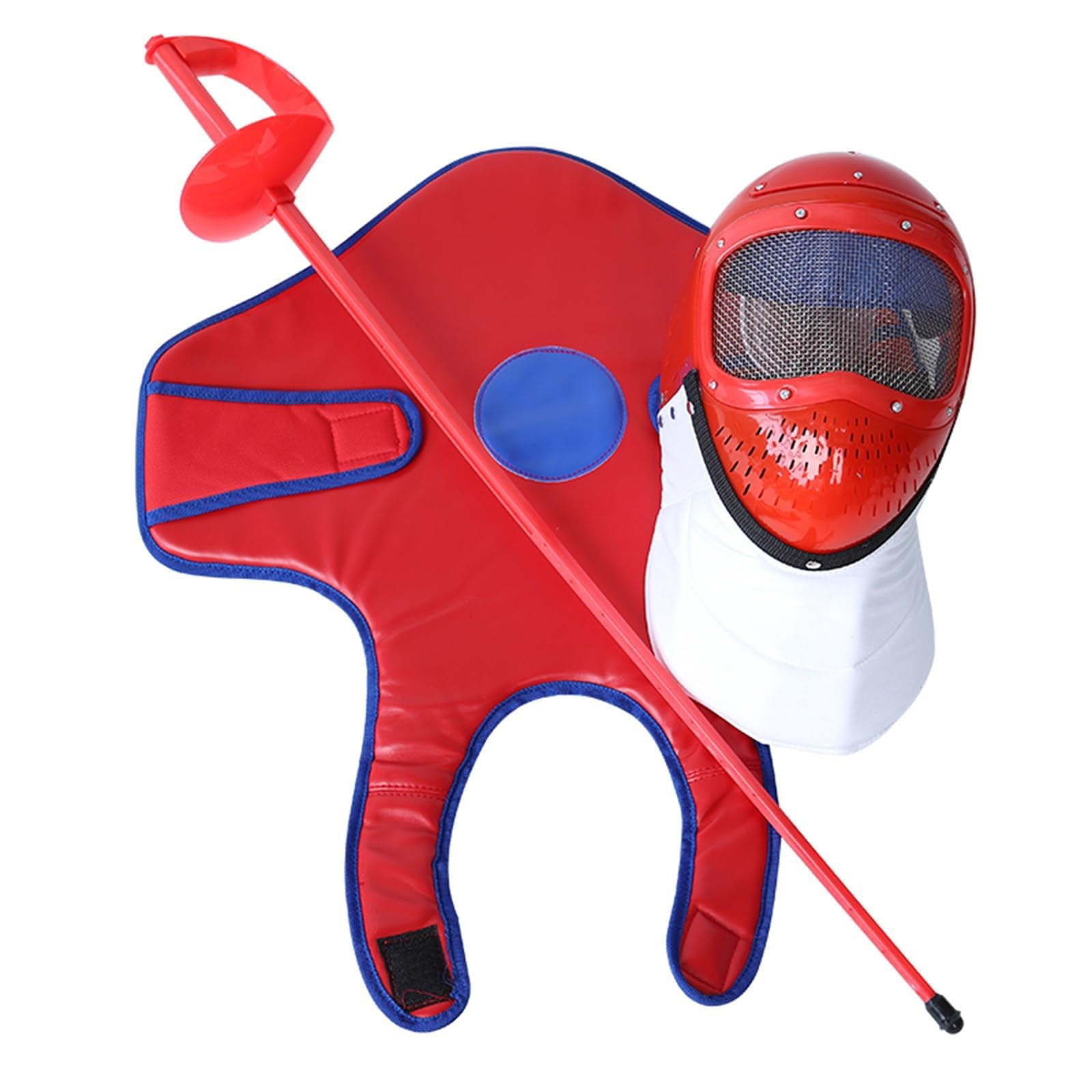 Fechtausrüstung for Das Fechttraining Von Kindern, 3-teiliges Starterset for Das Fechten, Einschließlich Biegbarem Säbel, Schutzunterhemd Und Maske, for Trainingsroutinen Von Kindern(Red)