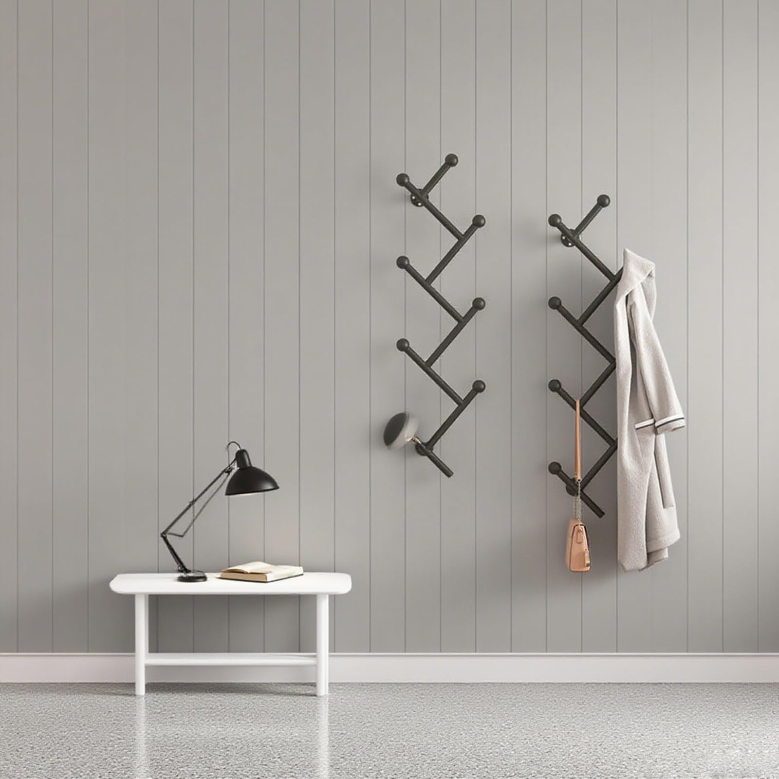 Portemanteau mural design sur pied - Gain de place pour entrée, salon, chambre à coucher, bureau - Installation facile