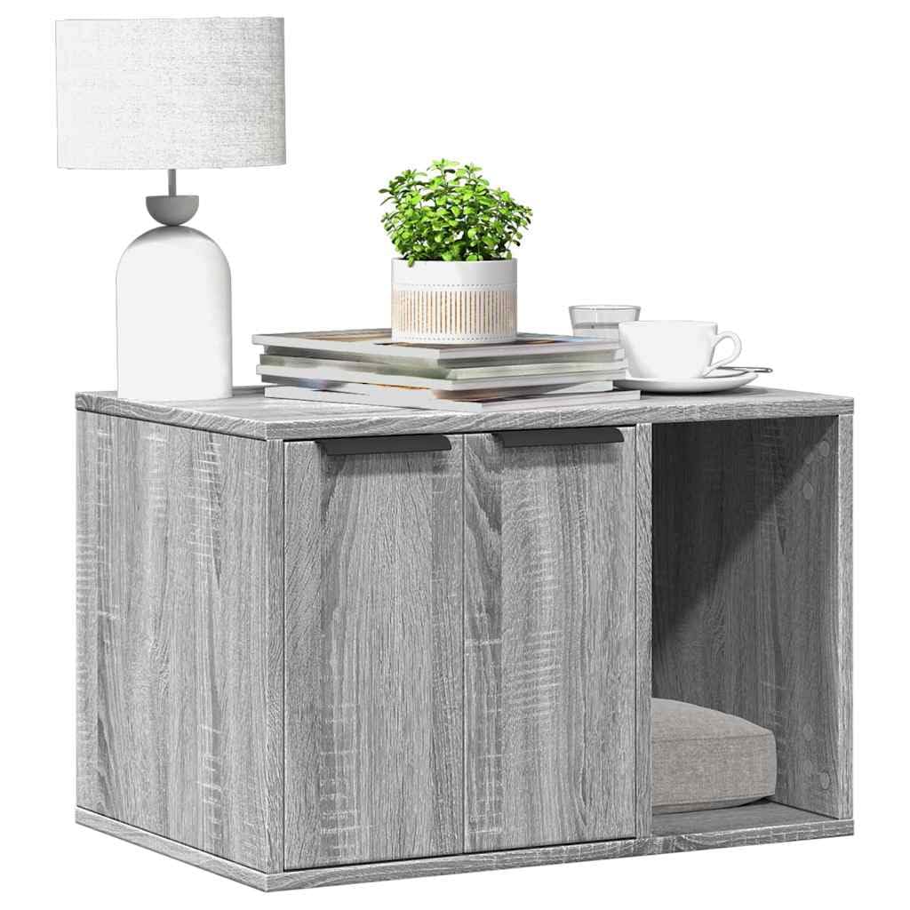 Sonoma Katzenstreu-Möbel, grau, aus technischem Holz, diskreter Schrank mit personalisierbarer Tür, multifunktionaler Beistelltisch und Aufbewahrung