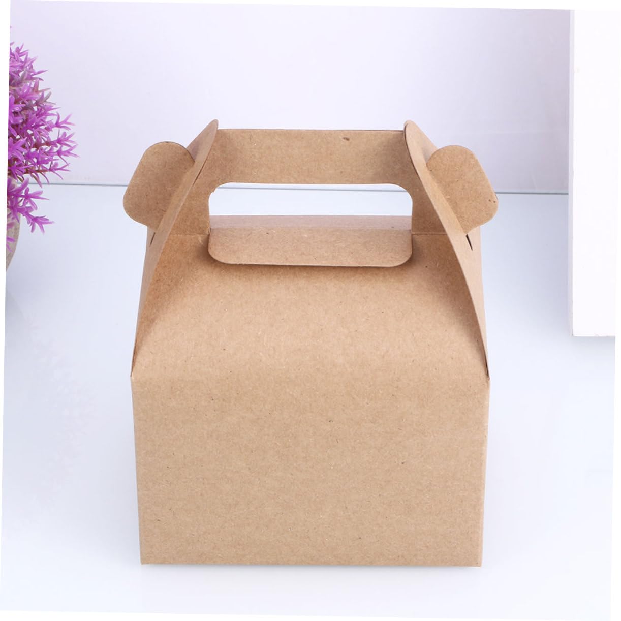 PLAFOPE Pack Kraft Paper Candy Boxes Foldable Candy Tote Boxes Hand Tote Design for Party Favors