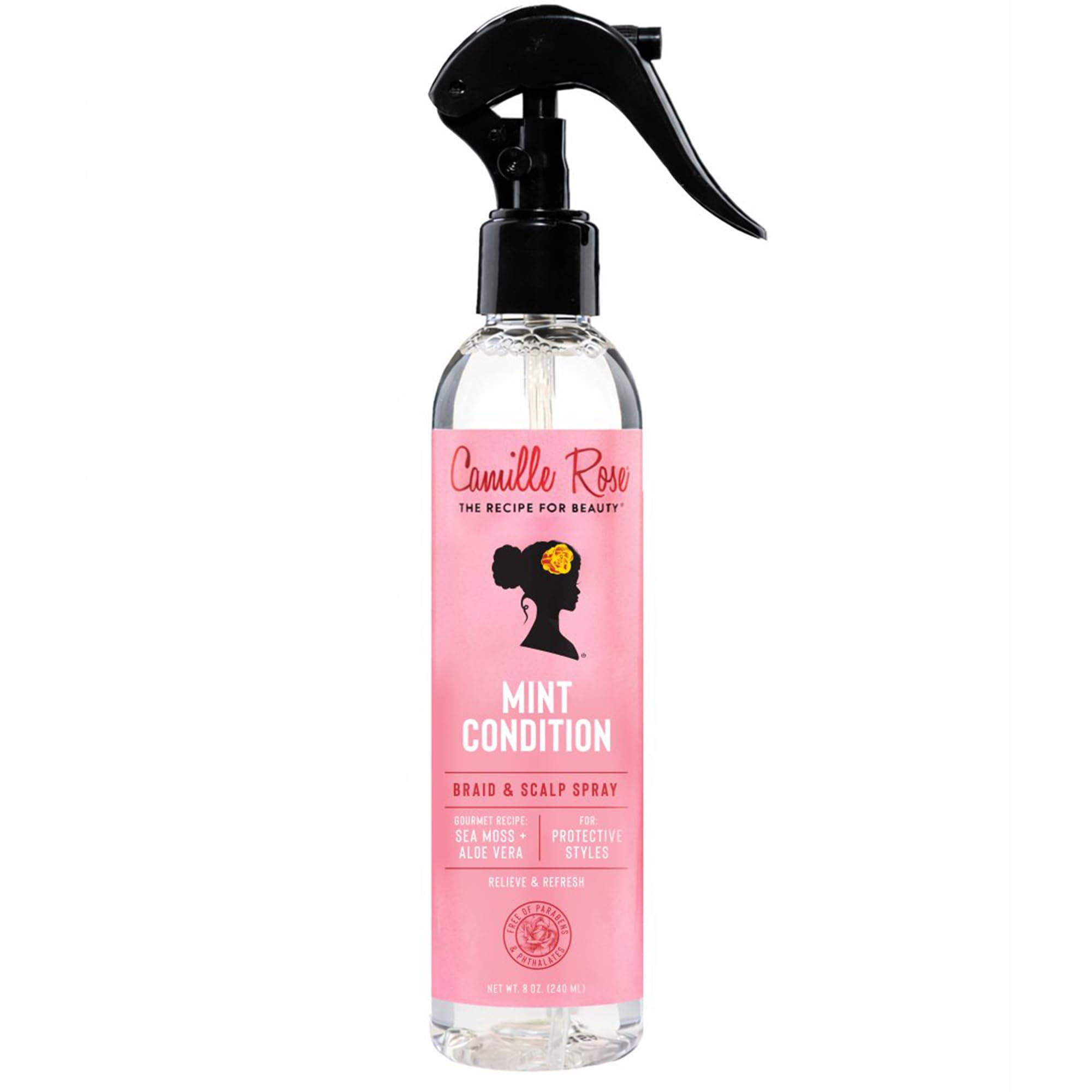 Camille Rose Braid & Scalp Spray, Mint Condition – Sea Moss & Aloe Vera Braiding Spray, Dry, Itchy Scalp Care, 8 Oz