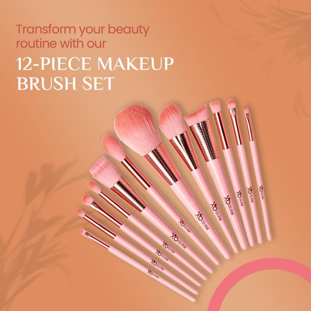 12-teiliges Make-up-Pinsel-Set mit süßem Rosen-Design, hochwertig, synthetisch, Blender, Rouge, Puder, Concealer, Konturen, Augenbrauen, Highlighter, Lippen, Tupfen, Schatten, Fächer,
