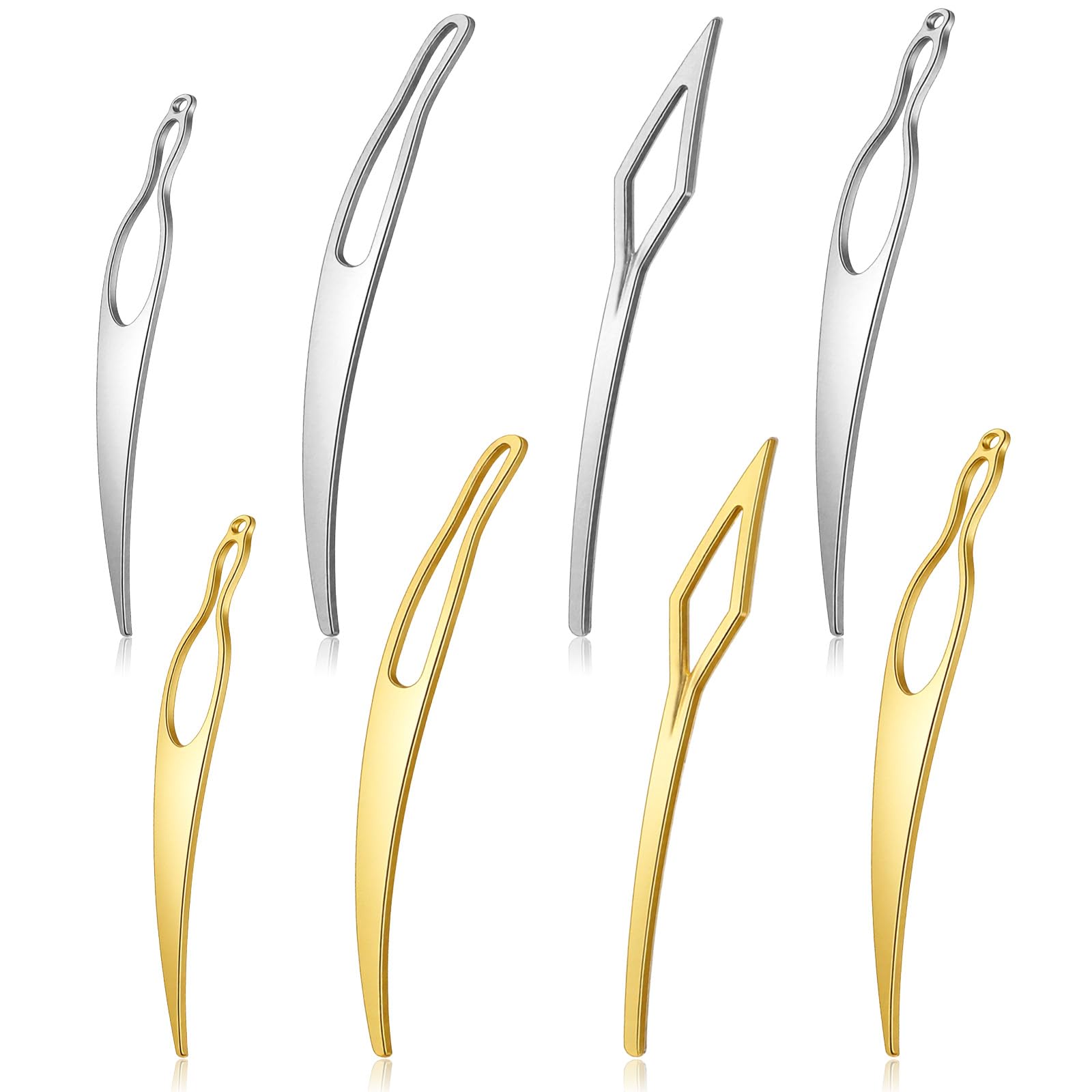 8pcs Interlocking Tool for Locs, Sisterlock Retighten Tool, Bent-Hook Shape Loc Needle for Hair Repair Dreadlock Tightening - 1
