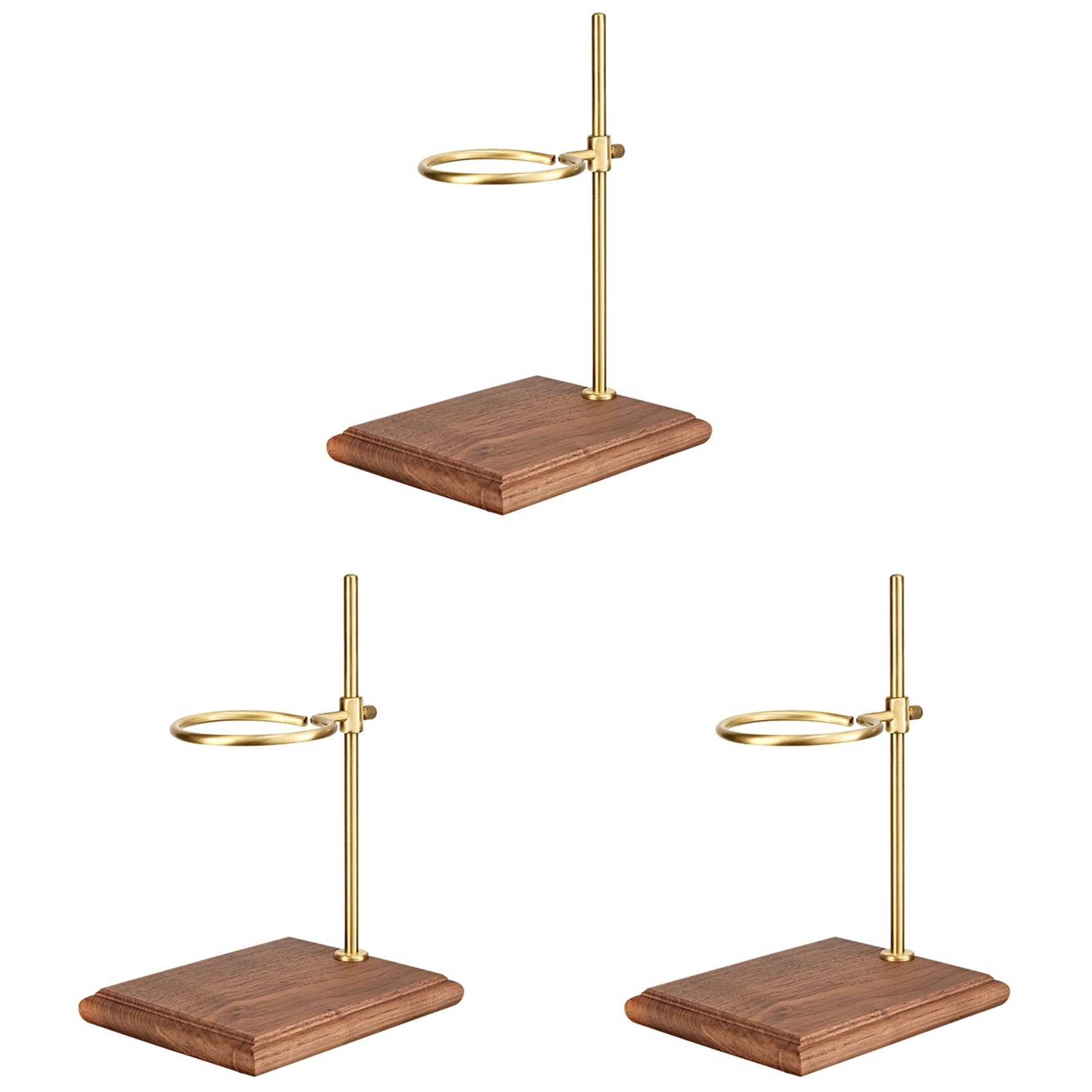 Hndhbfgrt 3X Pour over Coffee Maker Stand with Wood Base Adjustable Height Rack Dripper Filter Holder