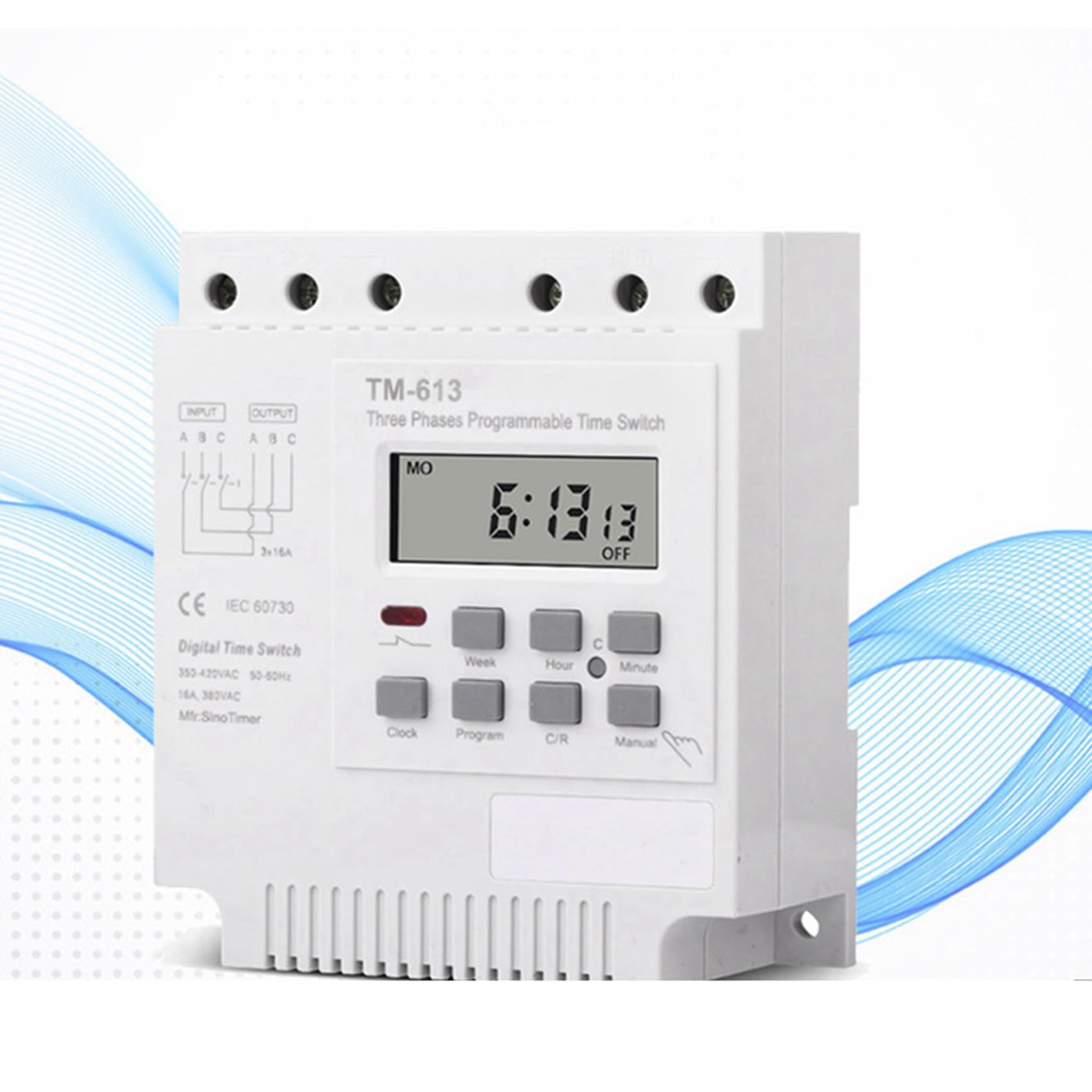 2X Fases 380V 415V TEMPORIZADOR Interruptor Programable con Retroiluminación